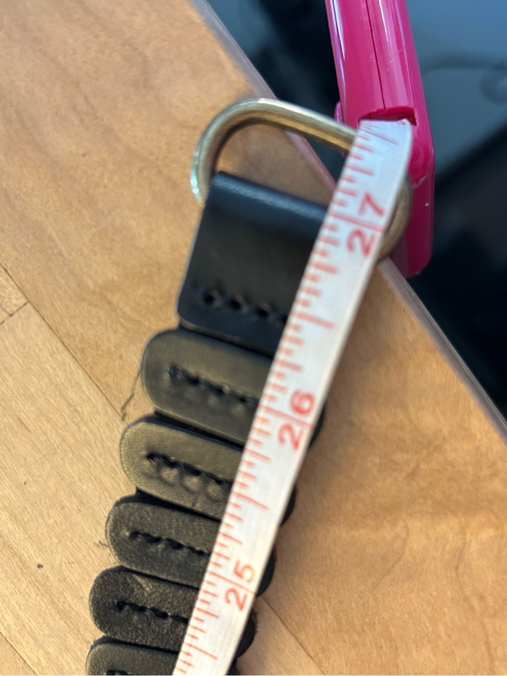 Black Elastic Belt with Leather Accents - Picture 3 of 6